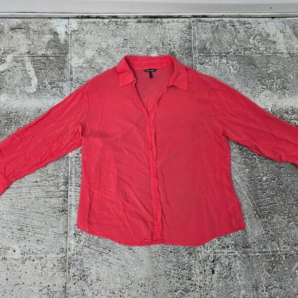 Daisy Fuentes Women Top Shirt Rose Pink Rayon Long Sleeve Blouse Size XL - Picture 5 of 12